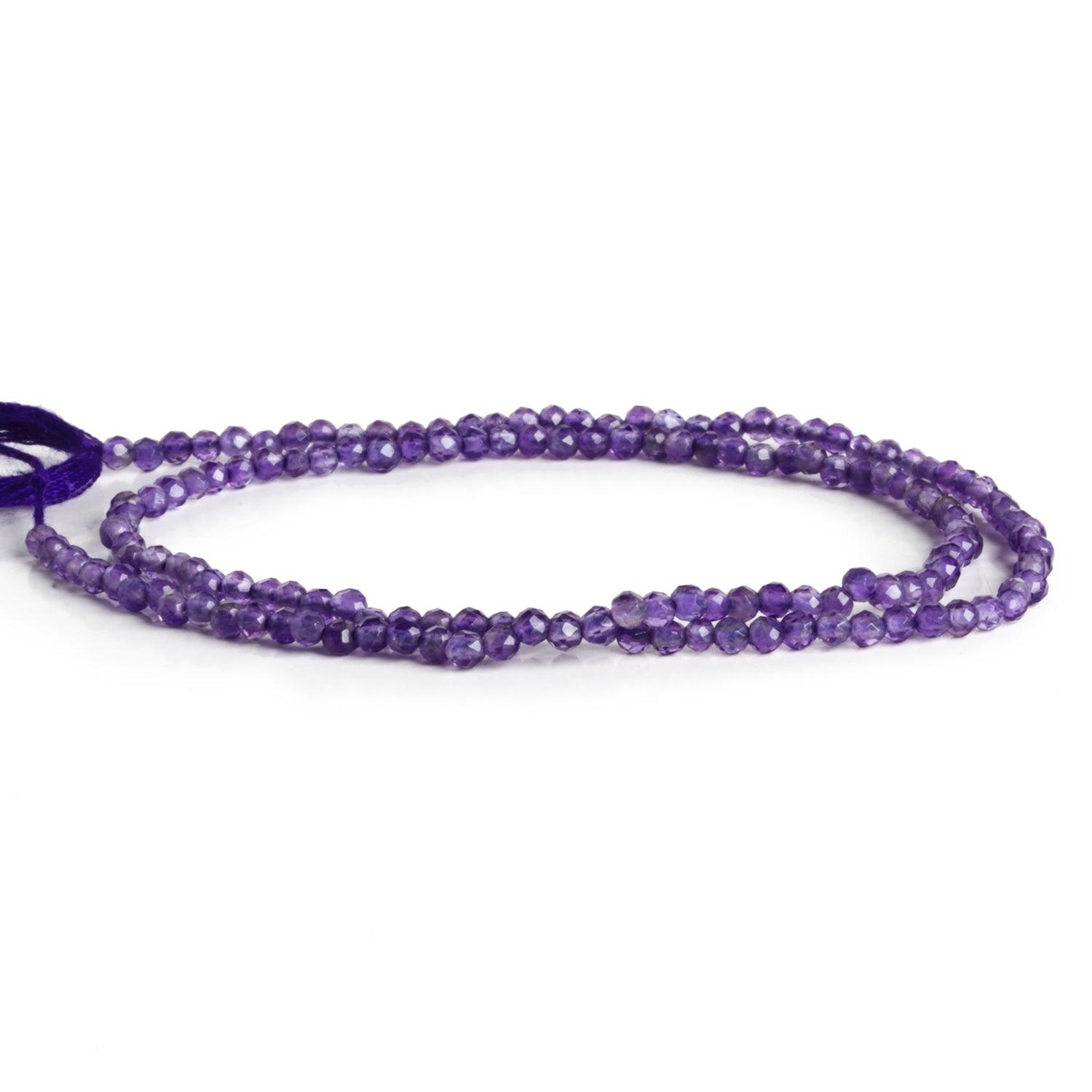 2-2.2mm Amethyst Microfaceted Rounds 12 inch 130 beads - The Bead Traders