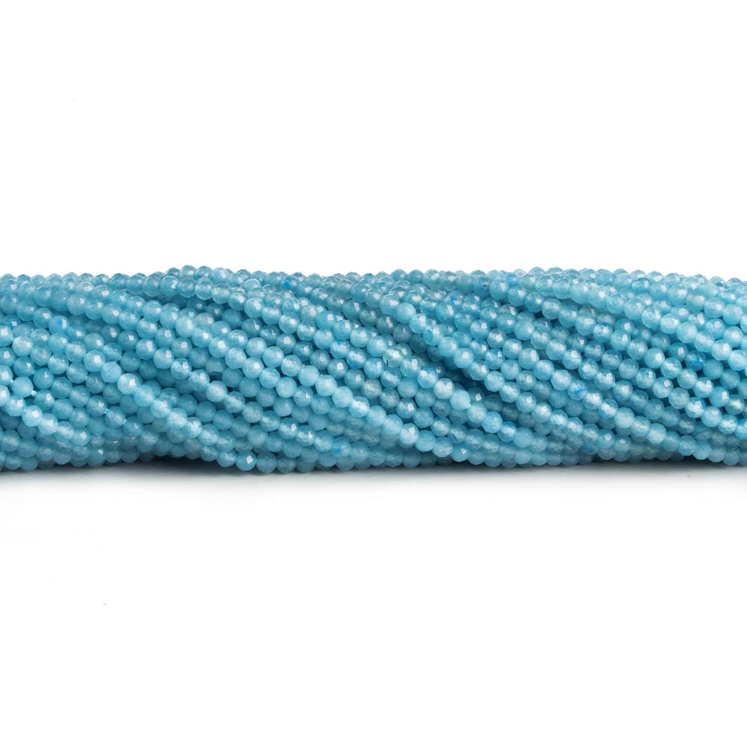 2-2.2mm Blue Chalcedony Microfaceted Rounds 12 inch 140 beads - The Bead Traders