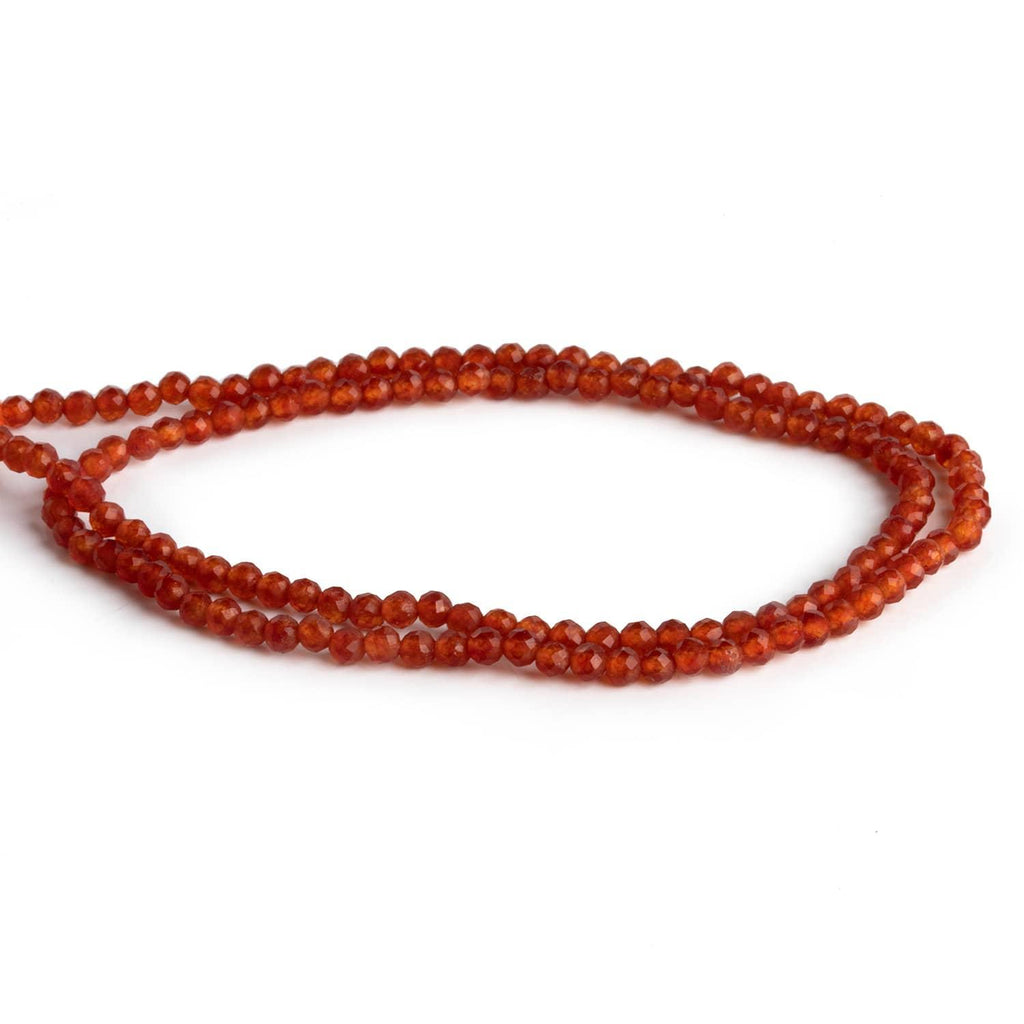 2-2.2mm Carnelian Microfaceted Rounds 12 inch 130 beads - The Bead Traders