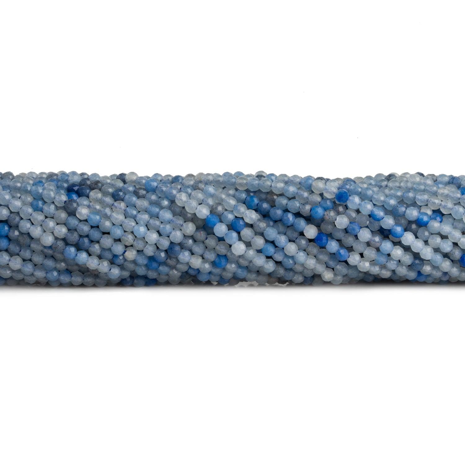 2-2.2mm Cobalt Blue Chalcedony Microfaceted Rounds 12 inch 130 beads - The Bead Traders