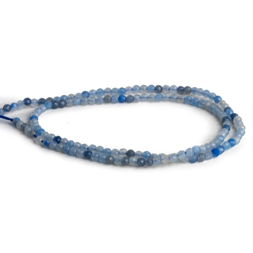 2-2.2mm Cobalt Blue Chalcedony Microfaceted Rounds 12 inch 130 beads - The Bead Traders
