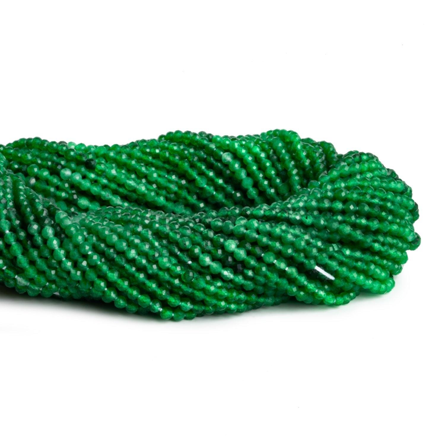 2-2.2mm Green Onyx Microfaceted Rounds 12 inch 130 beads - The Bead Traders