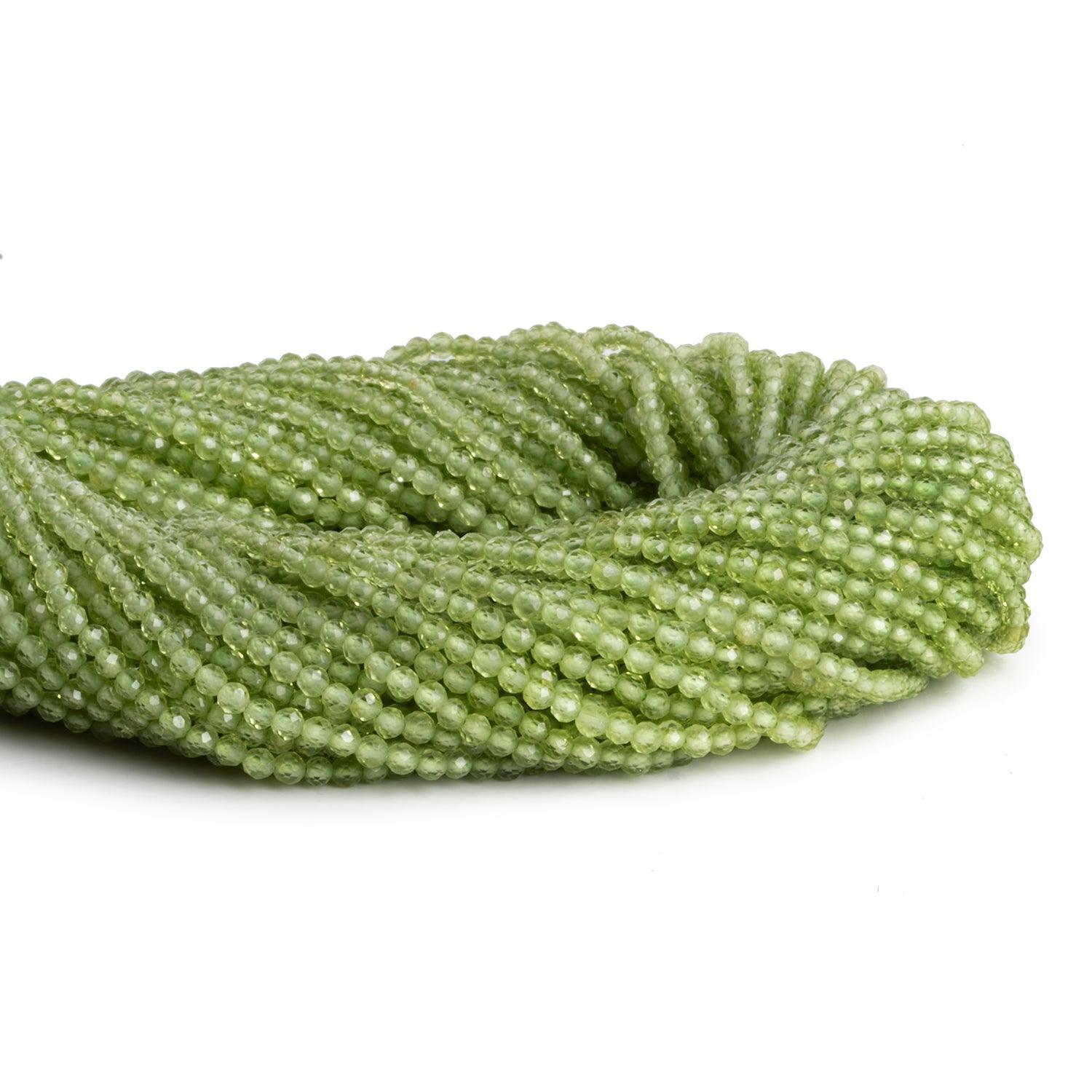 2-2.2mm Peridot Microfaceted Rounds 12 inch 130 beads - The Bead Traders