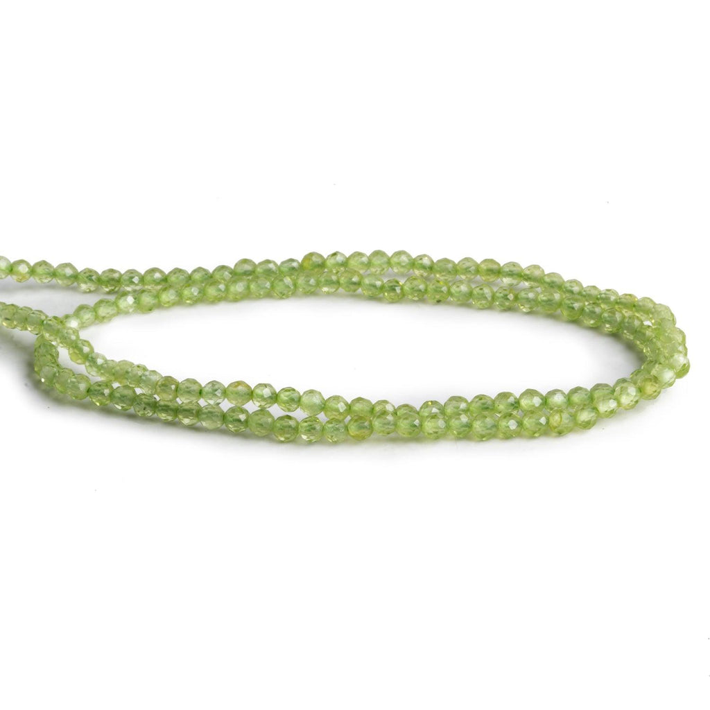 2-2.2mm Peridot Microfaceted Rounds 12 inch 130 beads - The Bead Traders