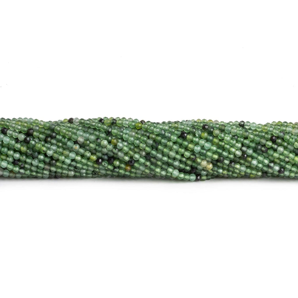 2-2.2mm Prehnite Microfaceted Rounds 12 inch 130 beads - The Bead Traders