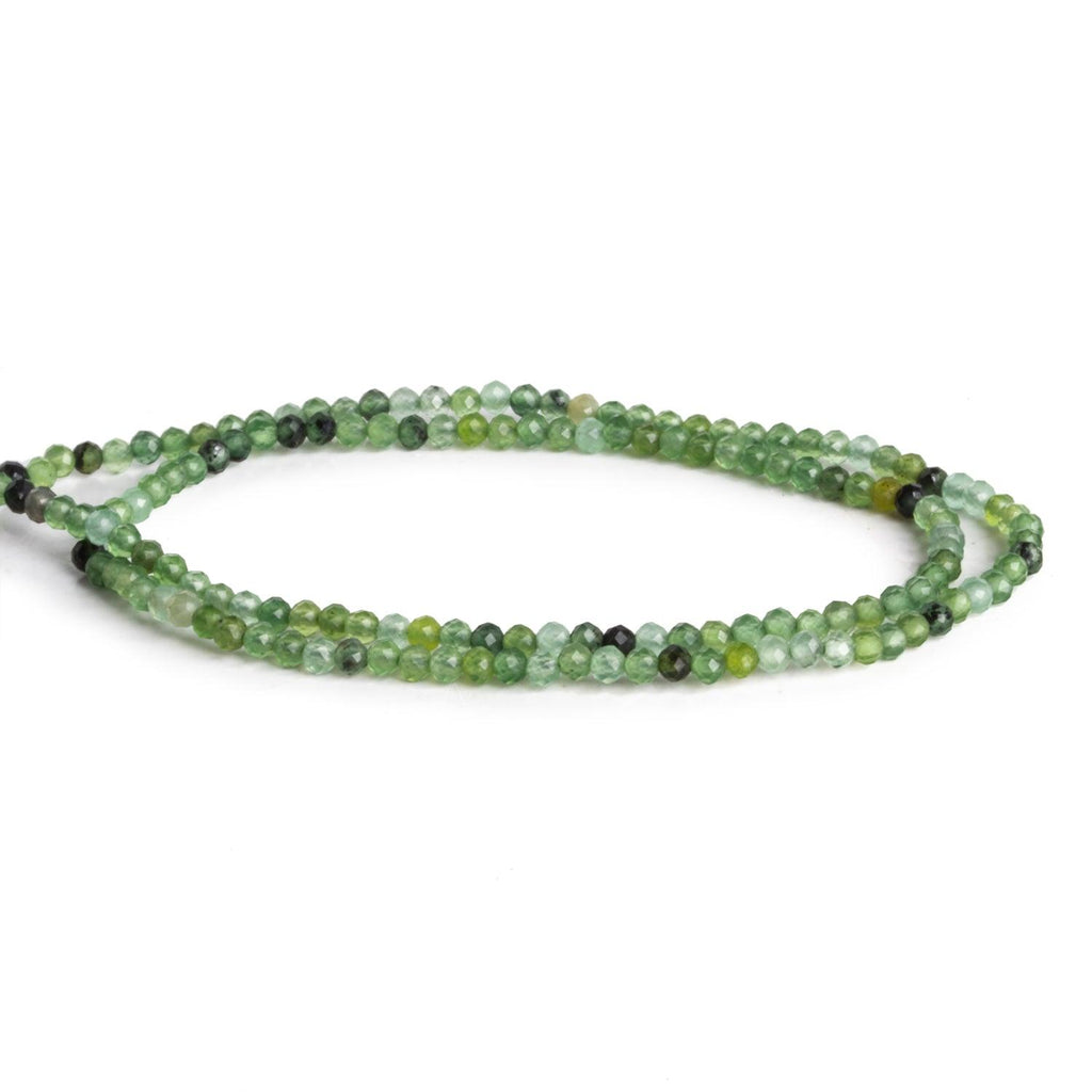2-2.2mm Prehnite Microfaceted Rounds 12 inch 130 beads - The Bead Traders
