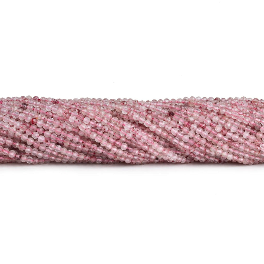 2-2.2mm Strawberry Quartz Microfaceted Rounds 12 inch 140 beads - The Bead Traders