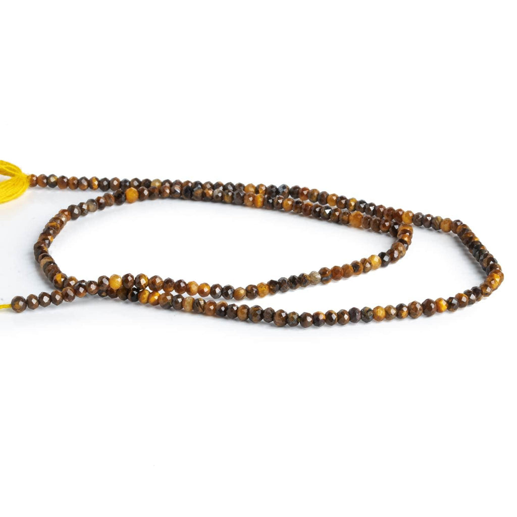2-2.2mm Tiger's Eye Microfaceted Rounds 12 inch 130 beads - The Bead Traders