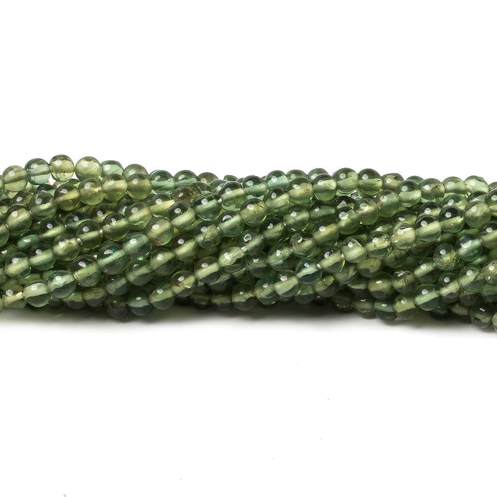 2-2.5mm Green Apatite plain rounds 13 inch 110 beads - The Bead Traders