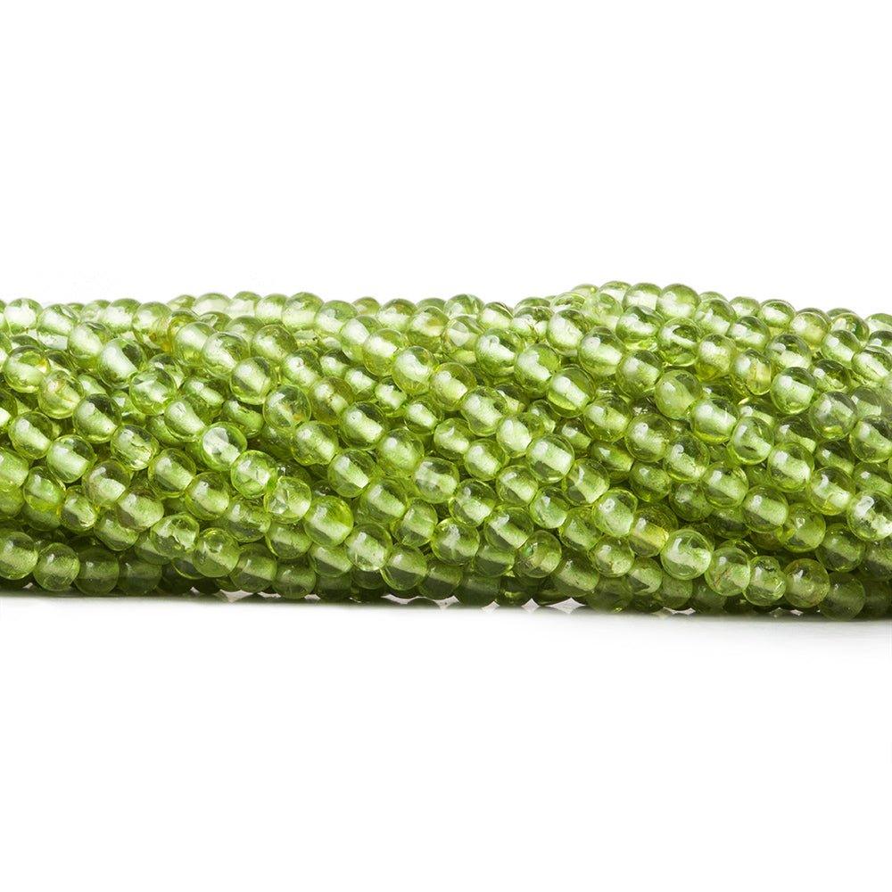 2-2.5mm Peridot Plain Round Beads 14 inch - The Bead Traders