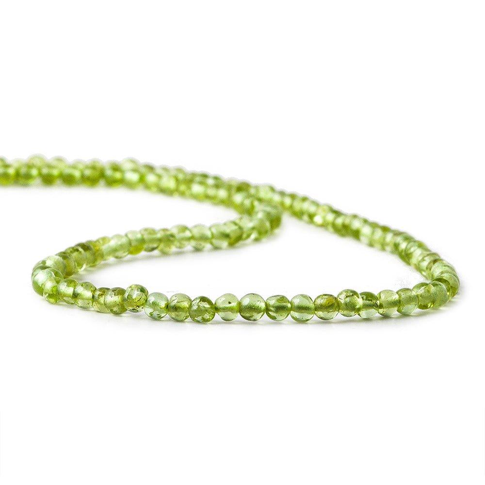 2-2.5mm Peridot Plain Round Beads 14 inch - The Bead Traders