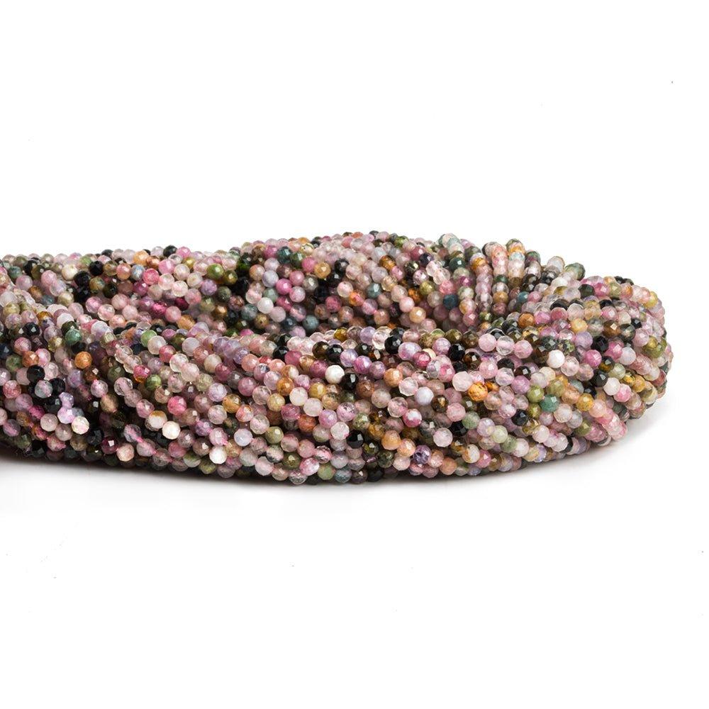 2-2.5mm Tourmaline Microfaceted Round Beads 12 inch 140 pieces - The Bead Traders