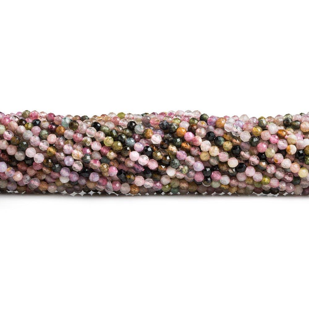 2-2.5mm Tourmaline Microfaceted Round Beads 12 inch 140 pieces - The Bead Traders