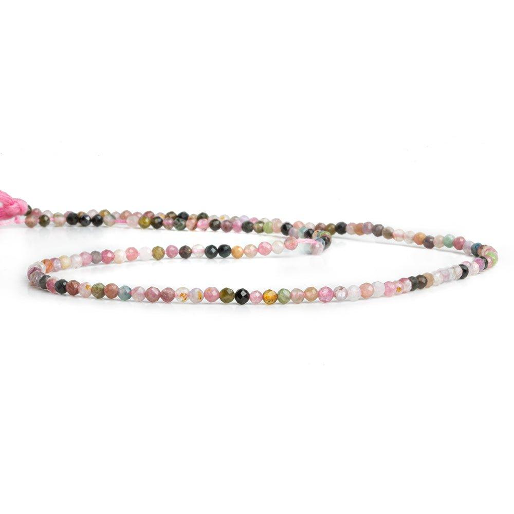 2-2.5mm Tourmaline Microfaceted Round Beads 12 inch 140 pieces - The Bead Traders