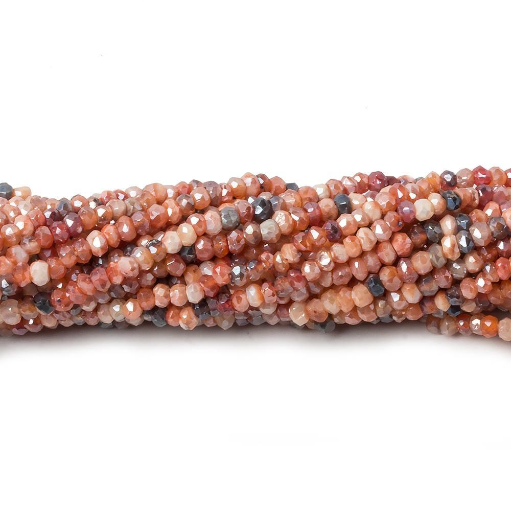 2.-3mm Mystic Carnelian faceted rondelle beads 13 inch 159 pieces - The Bead Traders
