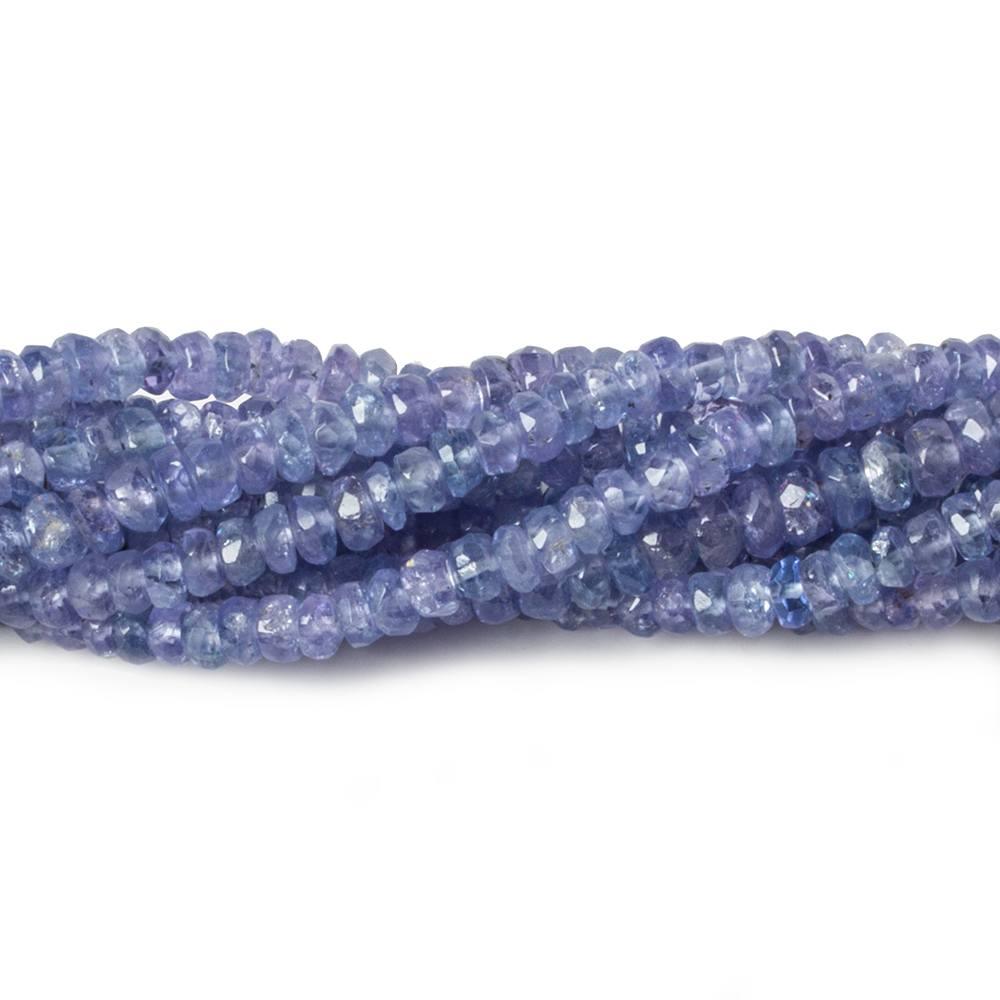 2 - 3mm Tanzanite faceted rondelle beads 14 inch 180 pcs - The Bead Traders