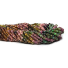 2-4mm Multi Color Tourmaline Native Faceted Rondelle Beads - The Bead Traders