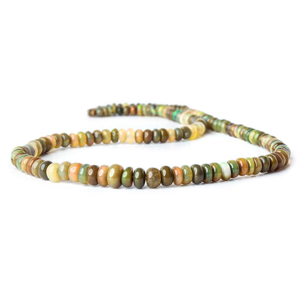 2 - 7mm Olive Ethiopian Opal Plain Rondelle Beads 14 inch 140 pieces AA Grade - The Bead Traders