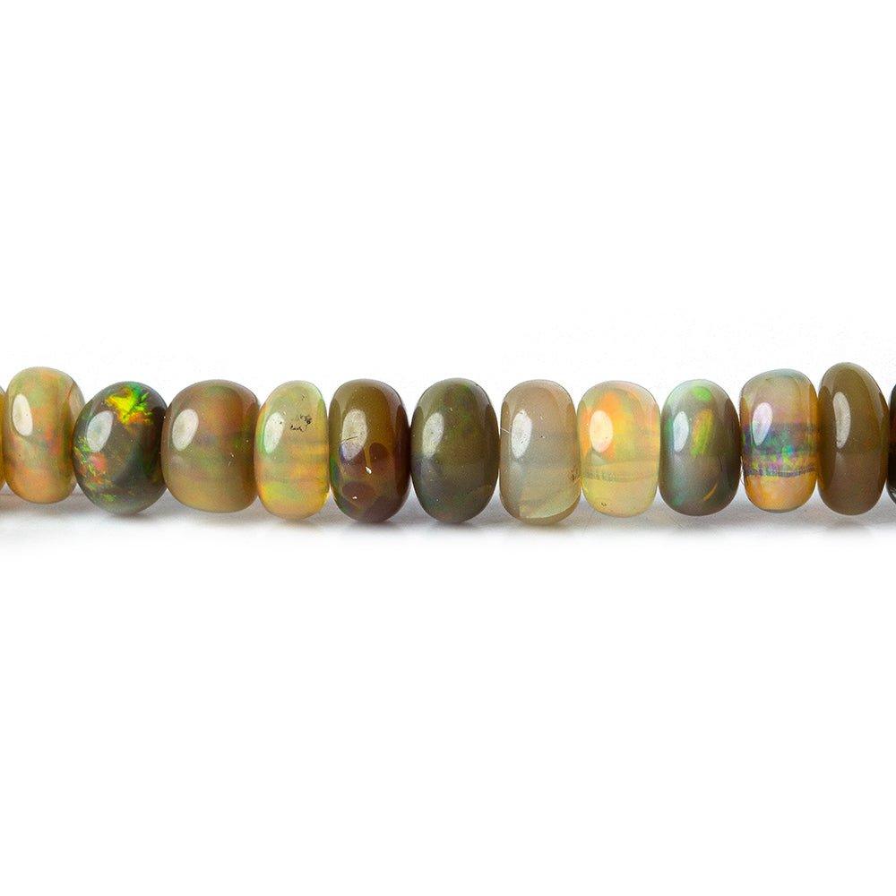 2 - 7mm Olive Ethiopian Opal Plain Rondelle Beads 14 inch 140 pieces AA Grade - The Bead Traders