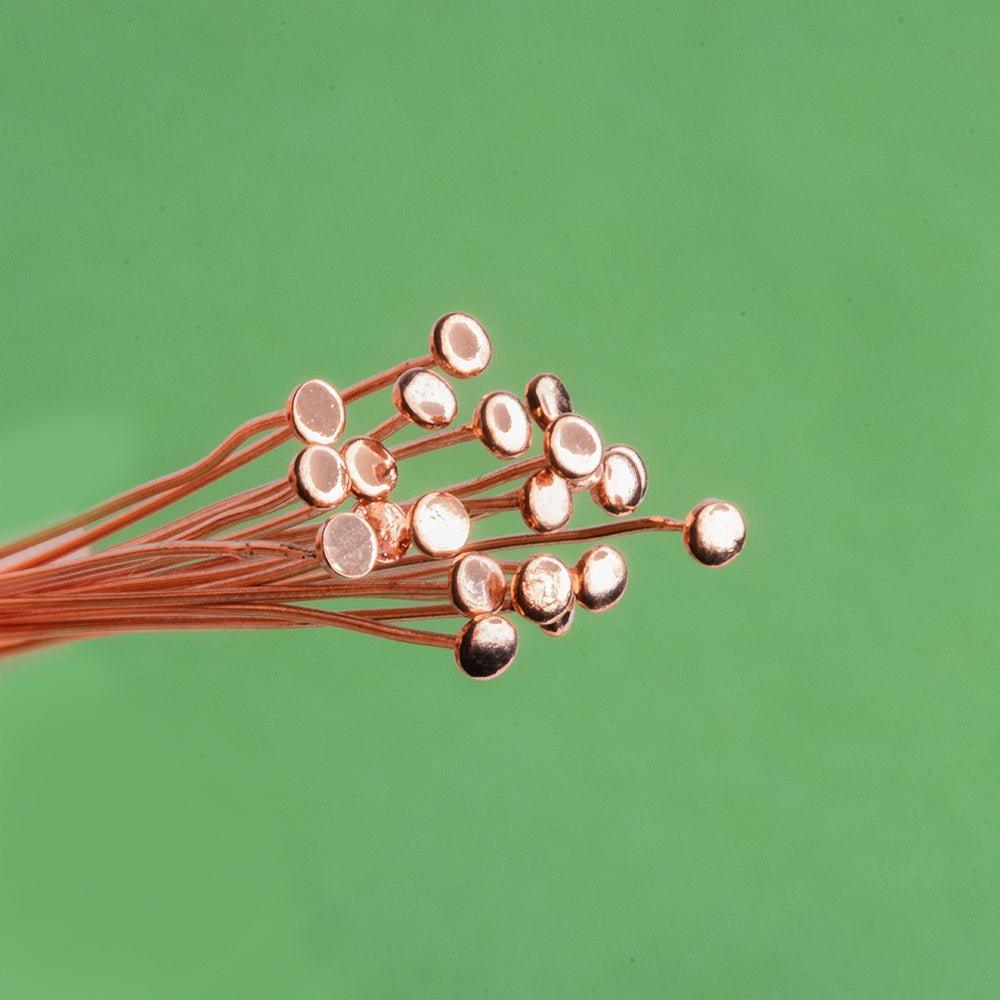2 inch Copper Headpin with flat circular head 24 Gauge 20 pieces - The Bead Traders