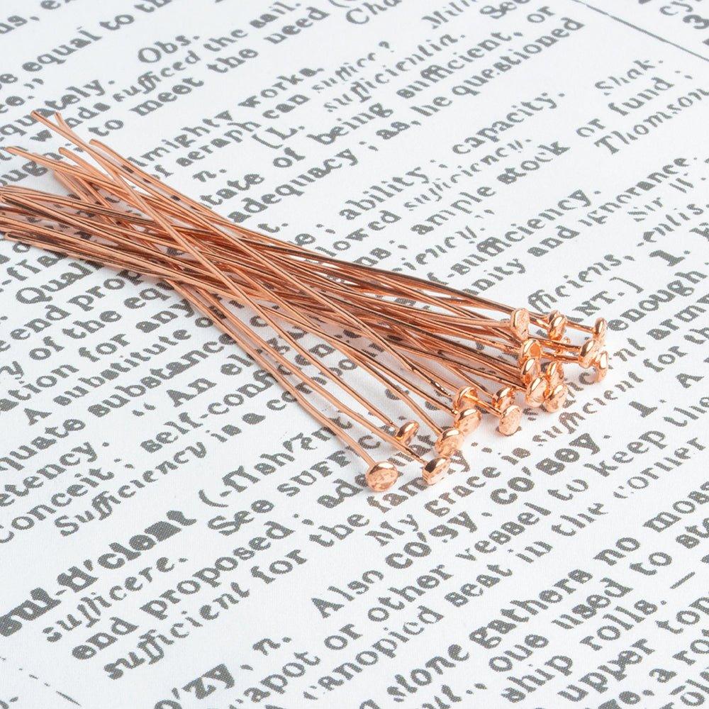 2 inch Copper Headpin with flat circular head 24 Gauge 20 pieces - The Bead Traders
