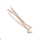 2 inch Copper Headpin with flat circular head 24 Gauge 20 pieces - The Bead Traders