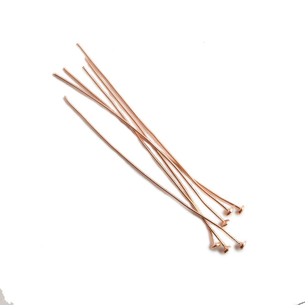 2 inch Copper Headpin with flat circular head 24 Gauge 20 pieces - The Bead Traders