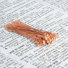 2 inch Copper Headpin with flat circular head 28 Gauge 22 pieces - The Bead Traders