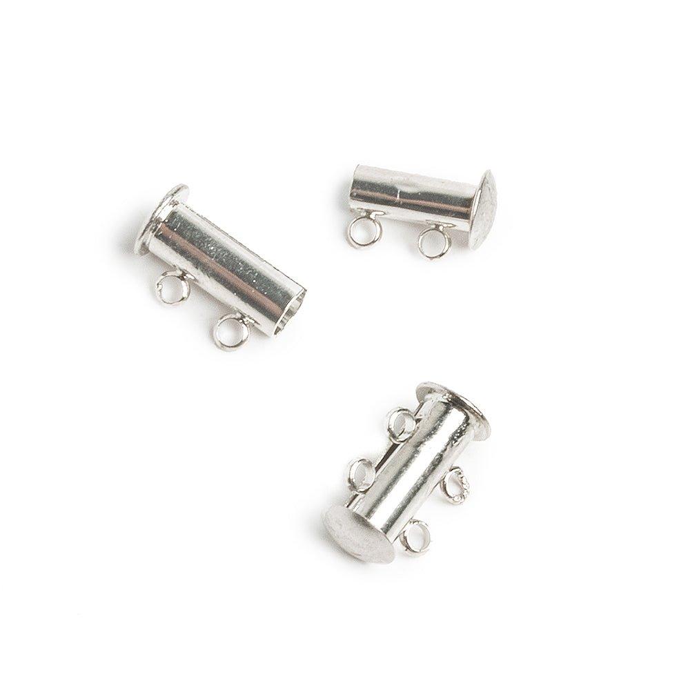 2 Ring Silver plated Magnetic Slide Clasp 1 piece - The Bead Traders