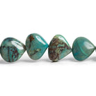 20-24mm Azurite Plain Hearts 8.5 inch 10 beads - The Bead Traders