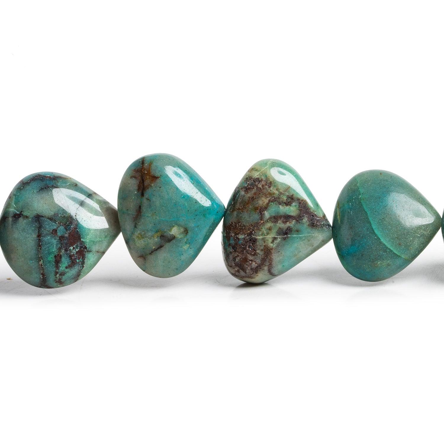 20-24mm Azurite Plain Hearts 8.5 inch 10 beads - The Bead Traders
