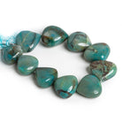 20-24mm Azurite Plain Hearts 8.5 inch 10 beads - The Bead Traders