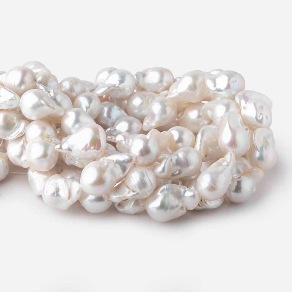 20-24mm Off White Ultra Baroque Freshwater Pearls 16 inches 18 pearls - The Bead Traders