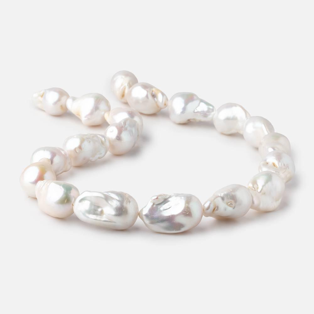 20-24mm Off White Ultra Baroque Freshwater Pearls 16 inches 18 pearls - The Bead Traders