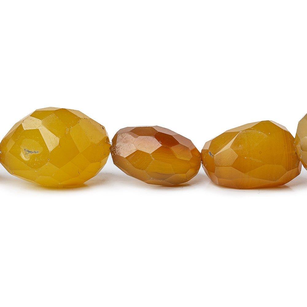 20 - 27mm Butterscotch Yellow Chalcedony Faceted Nugget Beads 15 inch 17 pieces - The Bead Traders