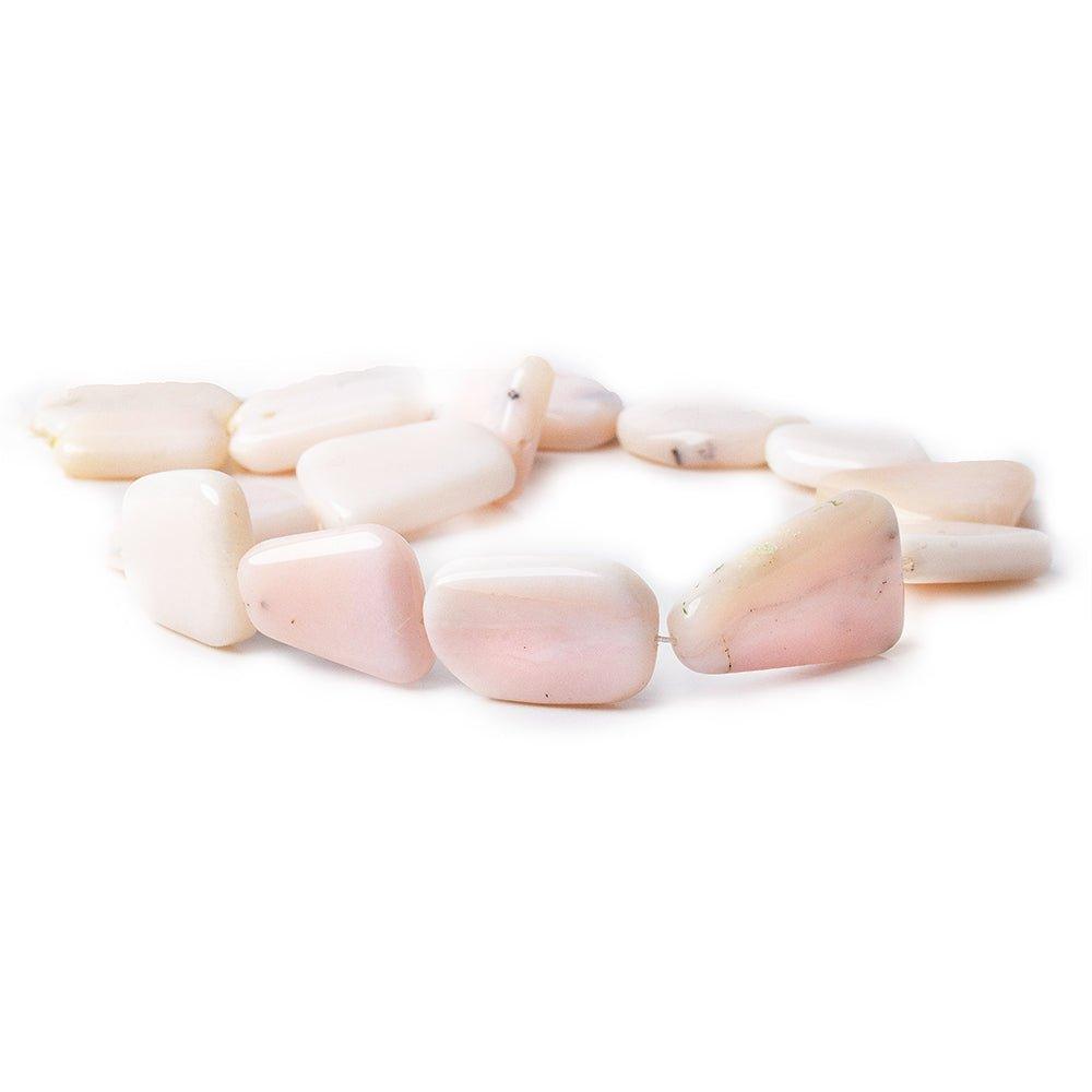 20-27mm Pink Peruvian Opal Plain flat nugget Beads 16 inch 16 pieces - The Bead Traders