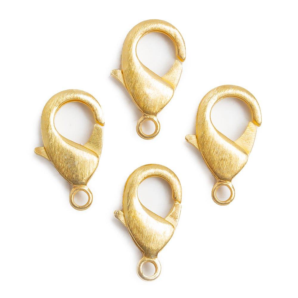 20mm 22kt Gold plated Brushed Lobster Clasp Set of 4 - The Bead Traders