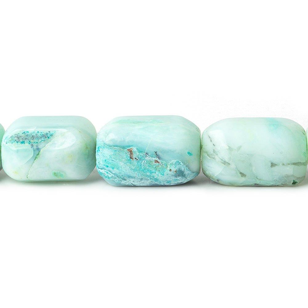 20mm Blue Peruvian Opal Plain Rectangle Beads, 15.5 inch, 22 beads - The Bead Traders