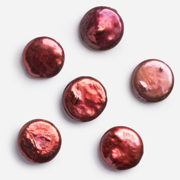 20mm Cinnamon Red Coin Pearl Focal 1 Piece