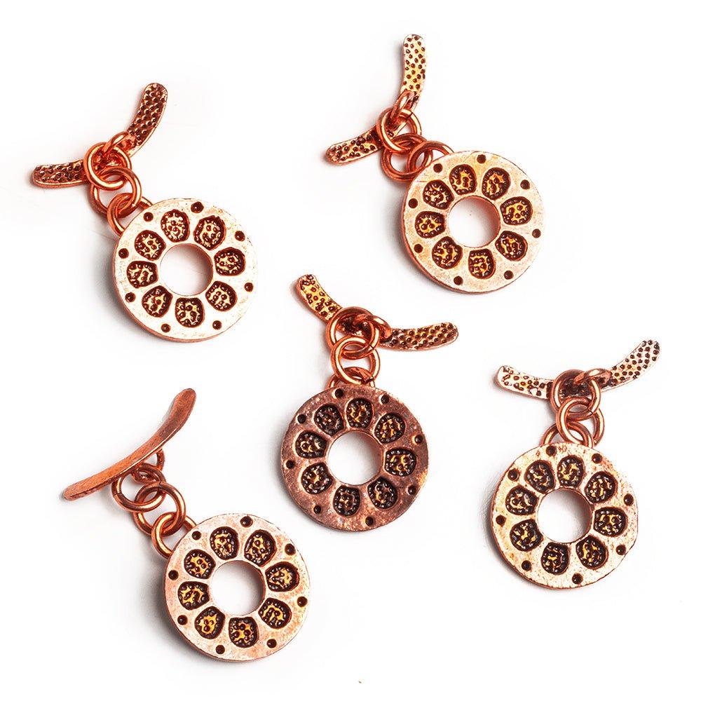 20mm Copper Floral Toggle Set - The Bead Traders