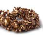 20mm Copper Freshwater Side Drill Biwa Pearl 14 inch 53 pieces 20x7mm - The Bead Traders