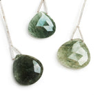 20mm Green Tourmalinated Quartz Heart Focal Bead 1 Piece - The Bead Traders