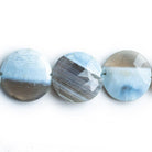 20mm Owyhee Denim Blue Opal faceted coins 8.5 inch 12 beads - The Bead Traders