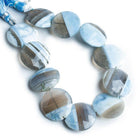 20mm Owyhee Denim Blue Opal faceted coins 8.5 inch 12 beads - The Bead Traders