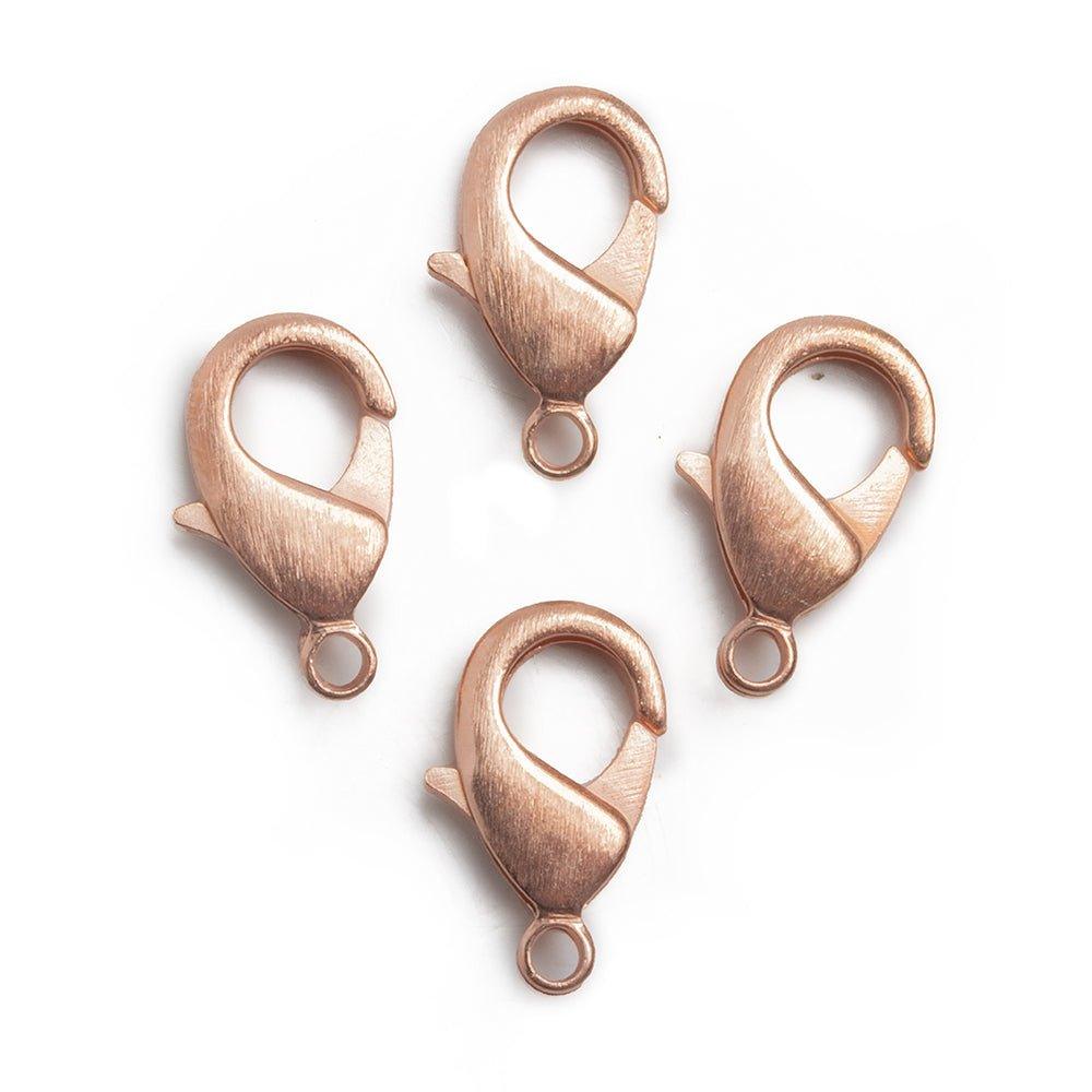20mm Rose Gold plated Brushed Lobster Clasp Set of 4 - The Bead Traders