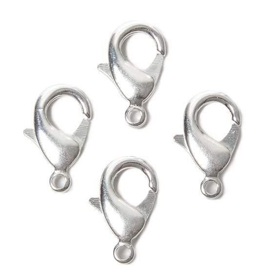 20mm Sterling Silver plated Lobster Clasp Set of 4 - The Bead Traders