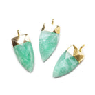 20x10mm Gold Leafed Amazonite faceted point focal Pendant 1 piece - The Bead Traders