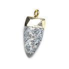 20x10mm Gold Leafed Dendritic Opal faceted point focal Pendant 1 piece - The Bead Traders