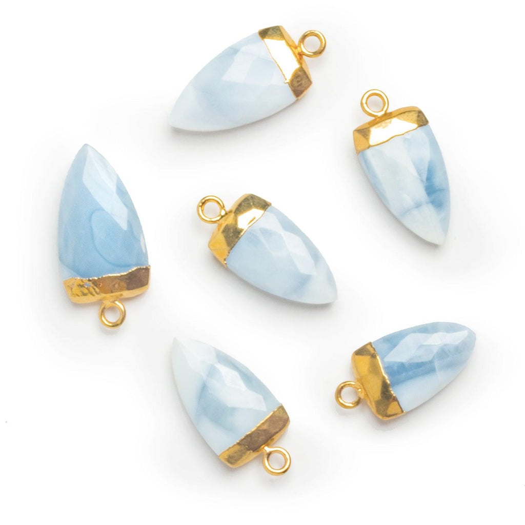 20x10mm Gold Leafed Denim Opal Point Pendant 1 piece - The Bead Traders