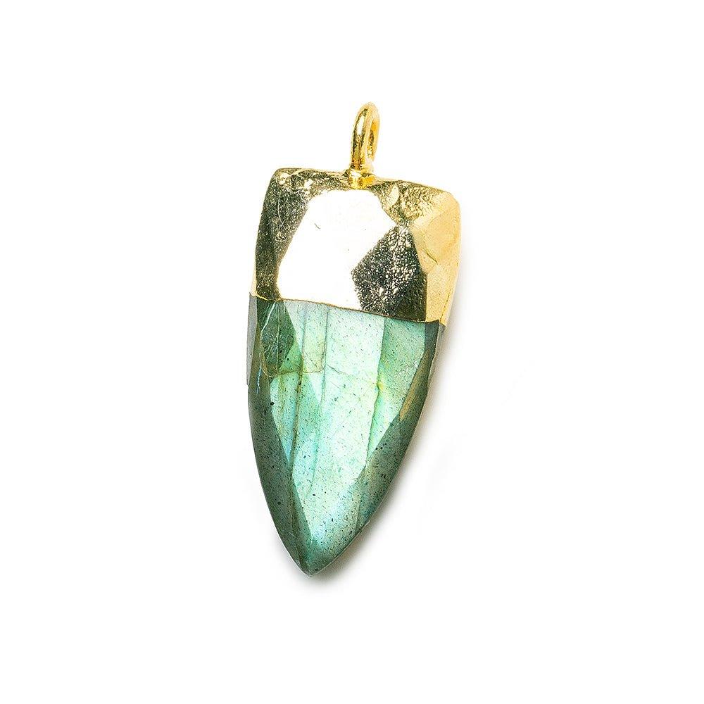 20x10mm Gold Leafed Labradorite faceted point focal Pendant 1 piece - The Bead Traders